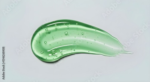 Green gel, Gel texture, Skincare, Green Gel Swirl with Bubbles