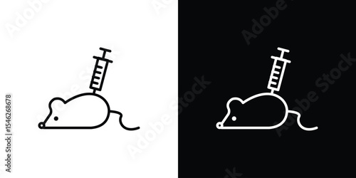 Animal testing icon in black. flat graphic vector icon