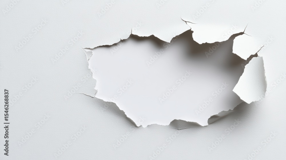 A close-up view of torn paper revealing a blank space, ideal for creative designs and backgrounds. Perfect for artistic projects. A close-up view of torn paper revealing a blank space, ideal for creative designs and backgrounds. Perfect for artistic projects.