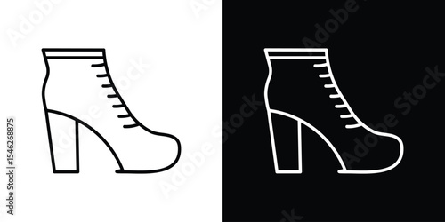 Ankle boots icon in black. flat graphic vector icon