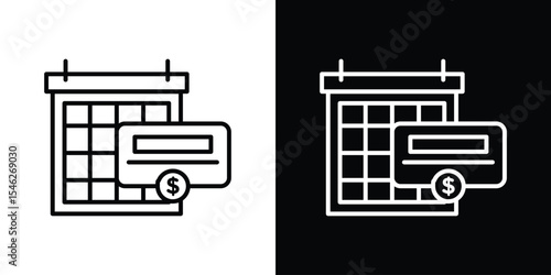 Annual fee icon in black. flat graphic vector icon