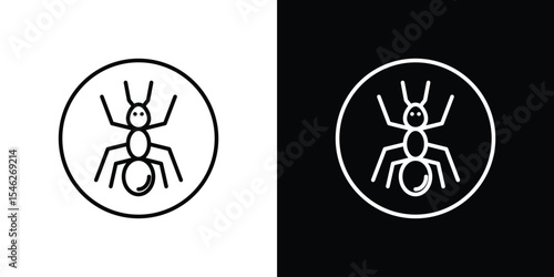Ant icon in black. flat graphic vector icon