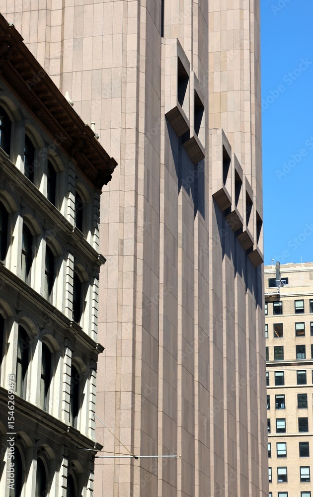 Obraz premium new york city, downtown, nyc, building, architecture, skyscraper, buildings, urban, tower, manhattan, business, street, 