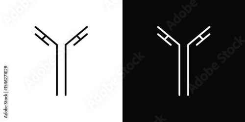 Antibody icon in black. flat graphic vector icon