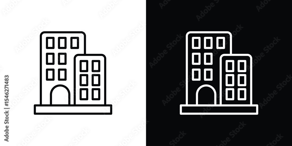 Naklejka premium Apartment icon in black. flat graphic vector icon