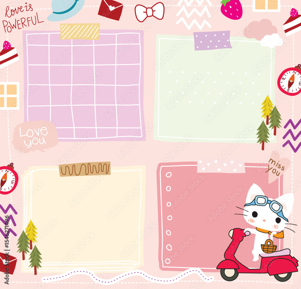 happy kitty doodle vector set happy kitty doodle vector set