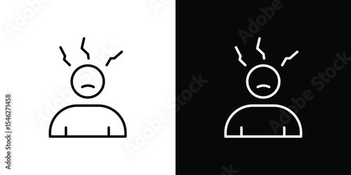 Anxiety icon in black. flat graphic vector icon