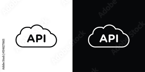 API icon in black. flat graphic vector icon