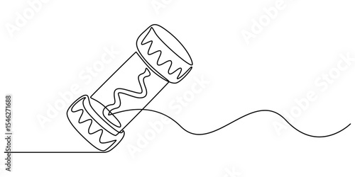 Electric fuse continuous one line drawing, Electric fuse icon Flat outline fill, Car electrical fuses isolated on white background object concept, Electric fuse icon Outline vector symbol. minimalist.