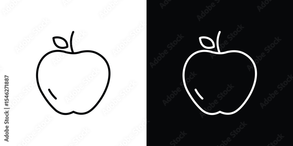 Fototapeta premium Apple icon in black. flat graphic vector icon