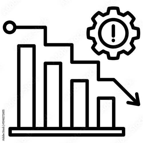 Economic Crisis Line Icon