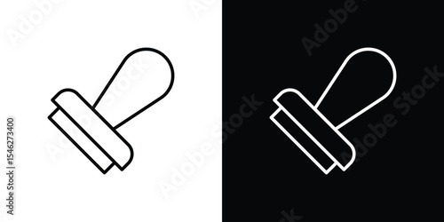 Approval stamp icon in black. flat graphic vector icon