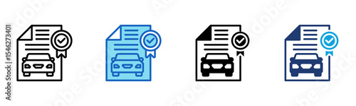 Vehicle Title icon Multi Style Vector Illustration 