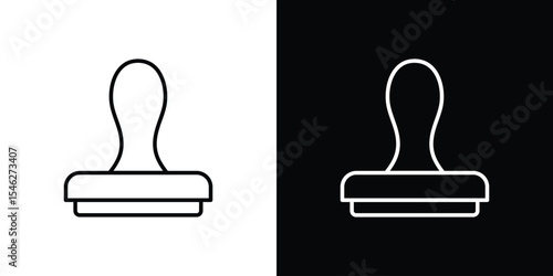 Approval stamp icon in black. flat graphic vector icon