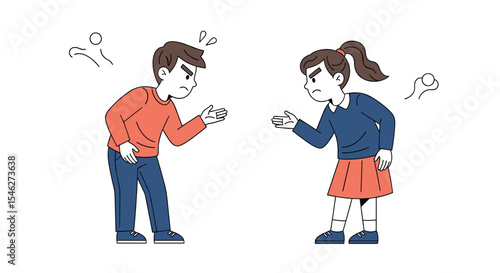 An Angry Couple is Discussing and Fighting Each Other Because of Misunderstanding Issue