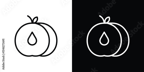 Apricot icon in black. flat graphic vector icon