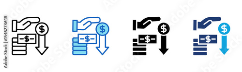 Down Payment icon Multi Style Vector Illustration 