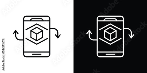 Ar apps icon in black. flat graphic vector icon