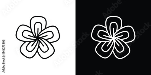 Araliya flower icon in black. flat graphic vector icon