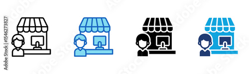 Seller Contact icon Multi Style Vector Illustration 