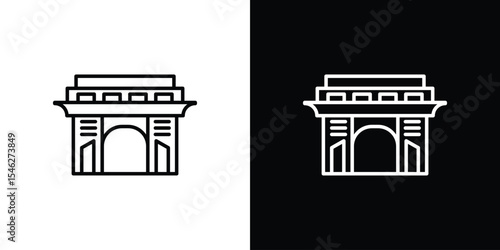 Arc de Triomphe icon in black. flat graphic vector icon