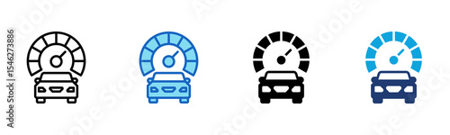 Mileage Check icon Multi Style Vector Illustration 