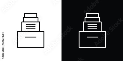 Archives icon in black. flat graphic vector icon