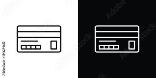 ATM card icon in black. flat graphic vector icon