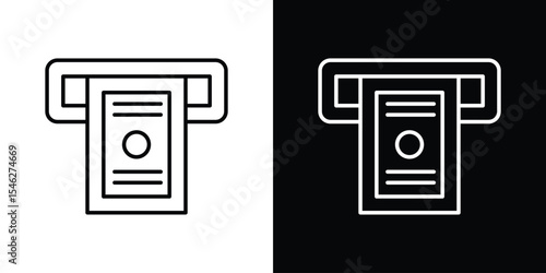 atm cash icon in black. flat graphic vector icon