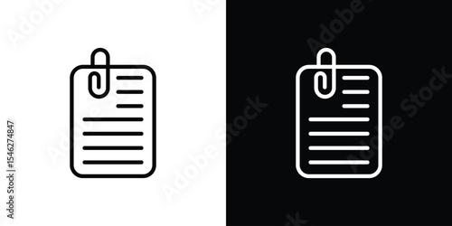 Attach document icon in black. flat graphic vector icon
