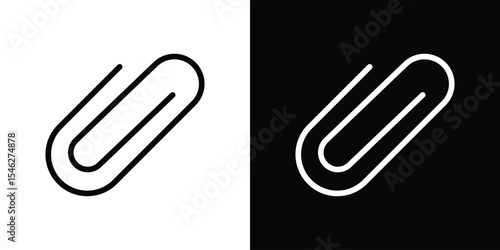 Attachment clip icon in black. flat graphic vector icon