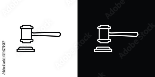 Auction icon in black. flat graphic vector icon
