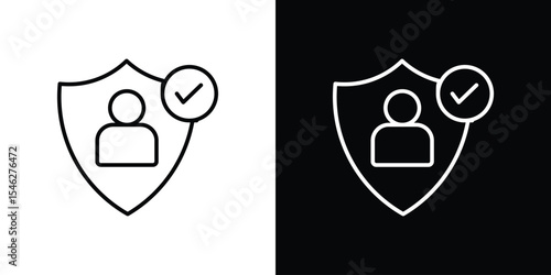 Authentication icon in black. flat graphic vector icon
