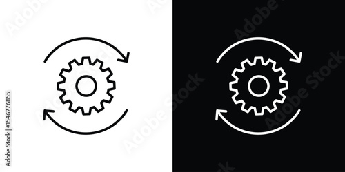 Automation icon in black. flat graphic vector icon
