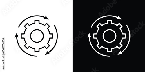 Automation icon in black. flat graphic vector icon