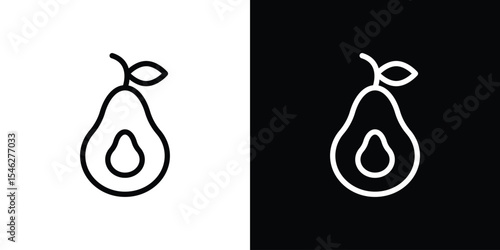 Avocado icon in black. flat graphic vector icon