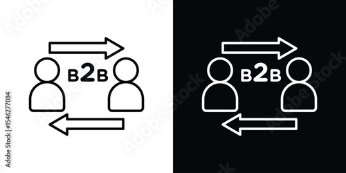 B2B icon in black. flat graphic vector icon