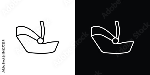 baby car seat icon in black. flat graphic vector icon