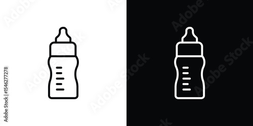 Baby feeding bottle icon in black. flat graphic vector icon