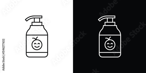 Baby shampoo icon in black. flat graphic vector icon