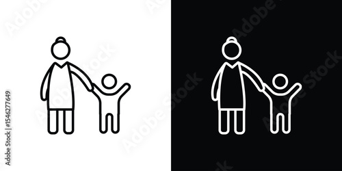 Baby sitter icon in black. flat graphic vector icon