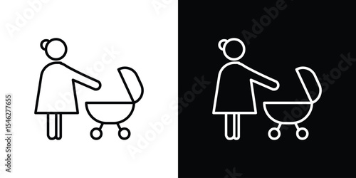 Baby sitter icon in black. flat graphic vector icon
