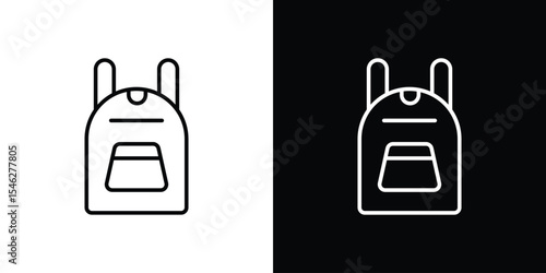 Backpack icon in black. flat graphic vector icon