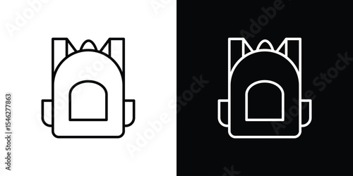 Backpack icon in black. flat graphic vector icon