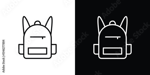 Backpack icon in black. flat graphic vector icon