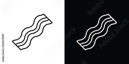 Bacon icon in black. flat graphic vector icon