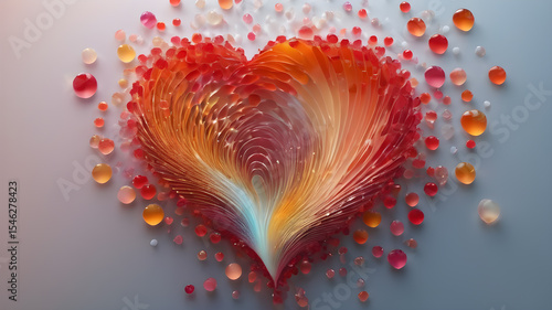 Heart shape for Love concept, Valentine's Day concepts. love symbol, concept for Valentine's Day, wedding etc. Heart elements for love concept design. AI generated image