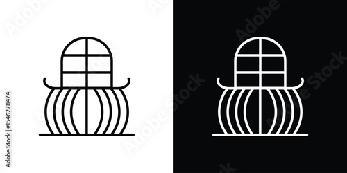 Balcony icon in black. flat graphic vector icon