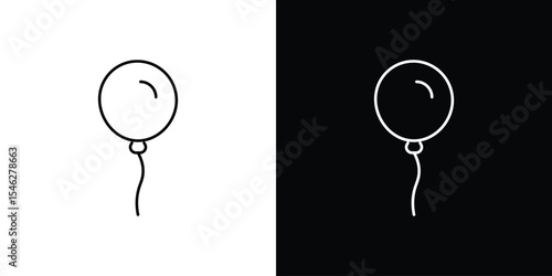 Balloon icon in black. flat graphic vector icon