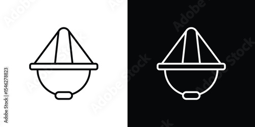 Bamboo hat icon in black. flat graphic vector icon